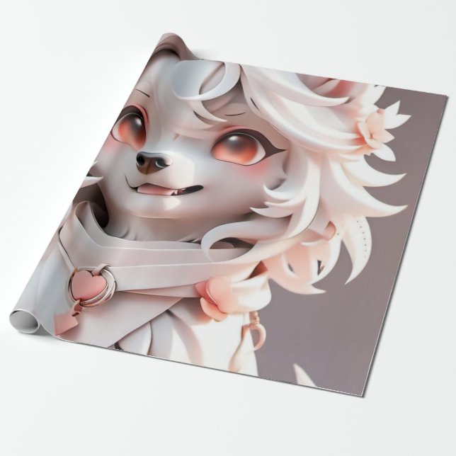 Papel De Regalo Diseño de cachorros rosados para niños Cumpleaños  (Desenrollado)