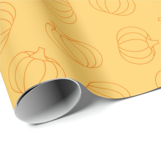Papel De Regalo Diseño de calabaza para celebración de otoño (Esquina del rollo)