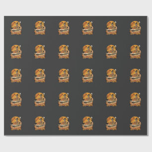 Papel De Regalo Diseño de calavera de bruja de calabaza de Hallowe
