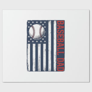 Papel De Regalo Diseño de camiseta con bandera de papá de béisbol