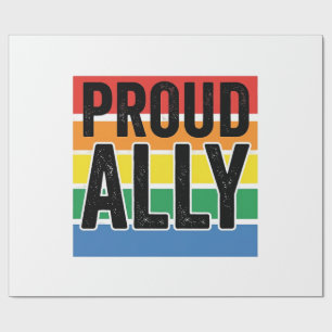 Papel De Regalo Diseño de camiseta de apoyo al orgullo vintage Pro