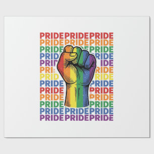Papel De Regalo Diseño de camiseta de arcoíris de puño levantado d