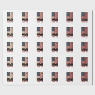 Papel De Regalo Diseño de camiseta de bandera americana militar ag