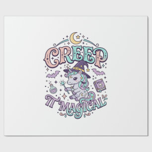 Papel De Regalo Diseño de camiseta de estilo retro mágico Unicorn