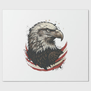 Papel De Regalo Diseño de camiseta de grabado patriótico águila ca
