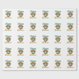 Papel De Regalo Diseño de camiseta de grabado vintage de gato de v