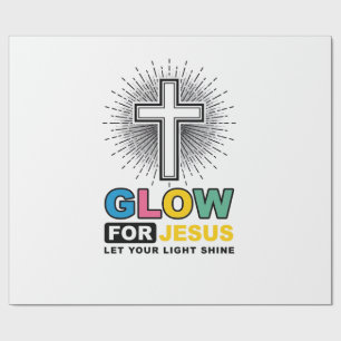 Papel De Regalo Diseño de camiseta de luz de cruz cristiana Glow F