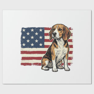 Papel De Regalo Diseño de camiseta de perro con bandera patriótica