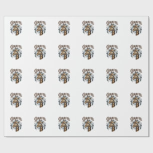 Papel De Regalo Diseño de camiseta de rayo de jirafa grabada vinta