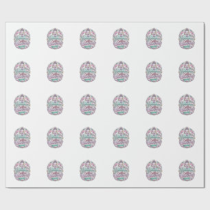 Papel De Regalo Diseño de camiseta elegante de unicornios de yoga 