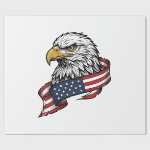 Papel De Regalo Diseño de camiseta patriótica de águila grabada vi