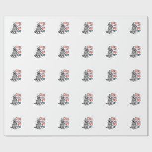Papel De Regalo Diseño de camiseta patriótica de mapache Relájate