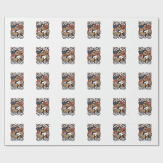 Papel De Regalo Diseño de camiseta patriótica de vaquera occidenta
