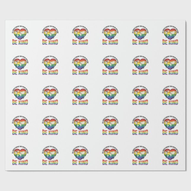 Papel De Regalo Diseño de camiseta vectorial arcoíris corazón mund (Superficie plana)