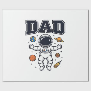 Papel De Regalo Diseño de camiseta vectorial de astronauta padre_1