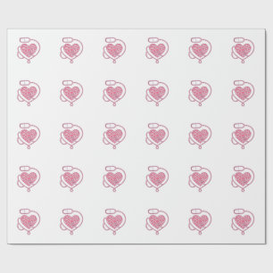 Papel De Regalo Diseño de camiseta vectorial de estetoscopio de co