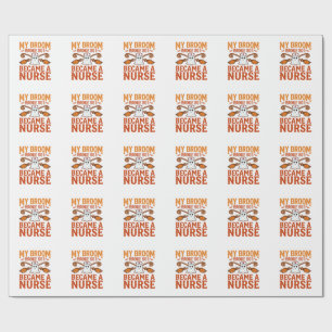 Papel De Regalo Diseño de camiseta vintage de enfermera de Hallowe