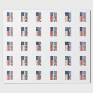 Papel De Regalo Diseño de camiseta vintage de la bandera americana