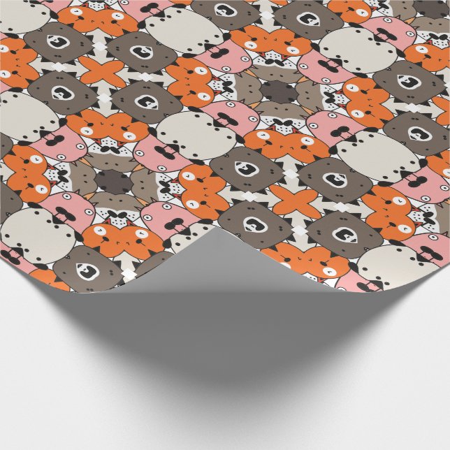 Papel De Regalo Diseño de Cara de Perro Abstracto (Esquina)