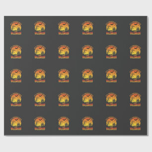 Papel De Regalo Diseño de Castillo Embrujado de Halloween que Aman
