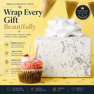 Papel De Regalo Diseño de Celebración de Boda Romántica de Lujo