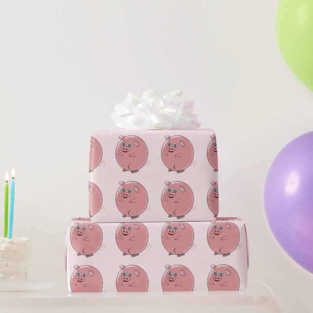 Papel De Regalo Diseño de cerdo (Regalos de fiesta)
