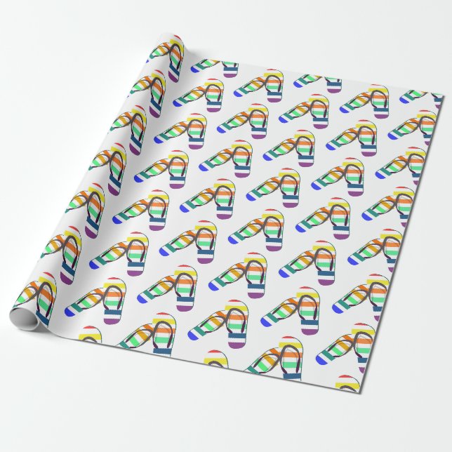 Papel De Regalo diseño de chanclas arcoíris (Desenrollado)