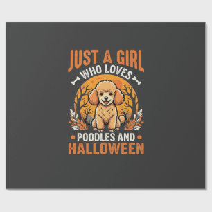 Papel De Regalo Diseño de chica amante de perros caniches de Hallo