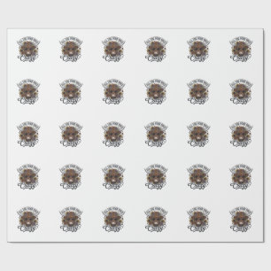 Papel De Regalo Diseño de cita loca floral de vaca de las Highland