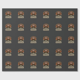 Papel De Regalo Diseño de Controlador Retro del Rey Jugador de Hal