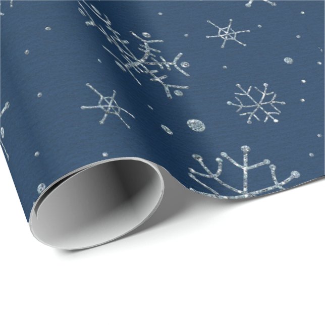 Papel De Regalo Diseño de copo de nieve de Navidad (Esquina del rollo)