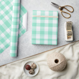 Papel De Regalo Diseño de Cuadros Brisa de Verano Fresca Blanca Me