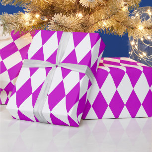Papel De Regalo Diseño de cuadros de diamantes de arlequín blanco 
