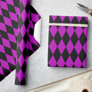 Papel De Regalo Diseño de cuadros de diamantes de arlequín negro m