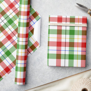 Papel De Regalo Diseño de cuadros de franela roja verde blanca de
