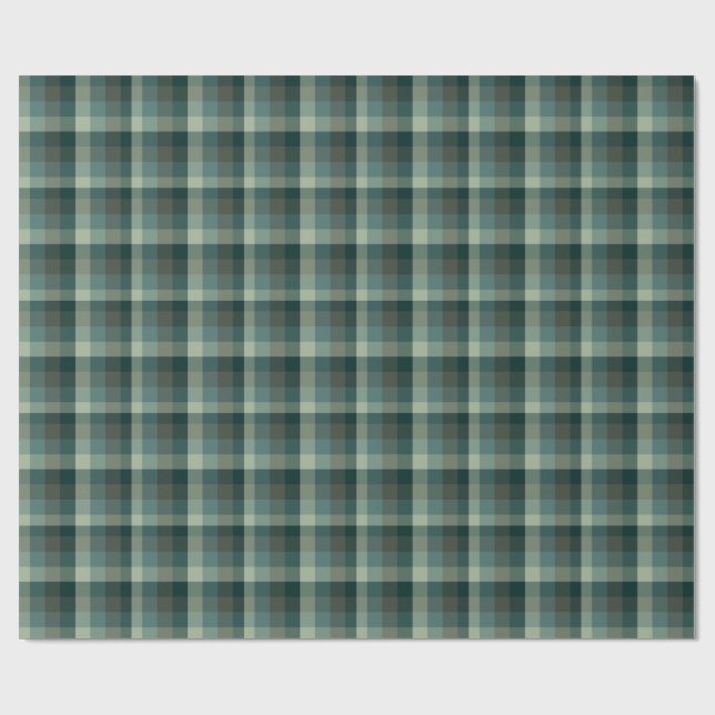 Papel De Regalo Diseño de cuadros de gingham verde (Superficie plana)