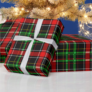 Papel De Regalo Diseño de Cuadros Escoceses de Franela de Navidad 