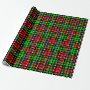 Papel De Regalo Diseño de cuadros escoceses rojos y verdes negros