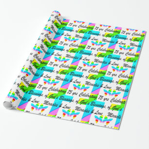 PAPEL DE REGALO DISEÑO DE CUMPLEAÑOS 75 PERSONALIZADO CON AMOR