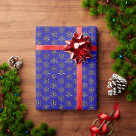 Papel De Regalo Diseño de destello de Navidades azules clásicos