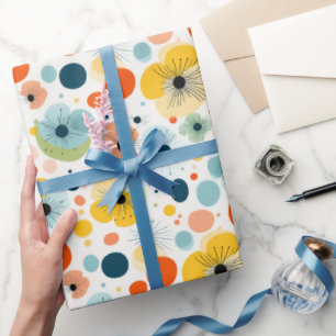 Papel De Regalo Diseño de envolvimiento de patrones florales color