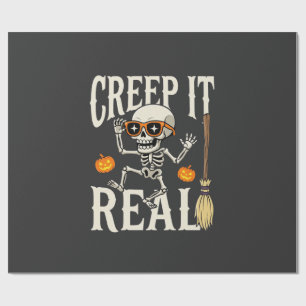 Papel De Regalo Diseño de esqueleto bailarín divertido de Hallowee