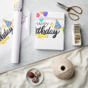 Papel De Regalo Diseño de Feliz Cumpleaños Artículo-02