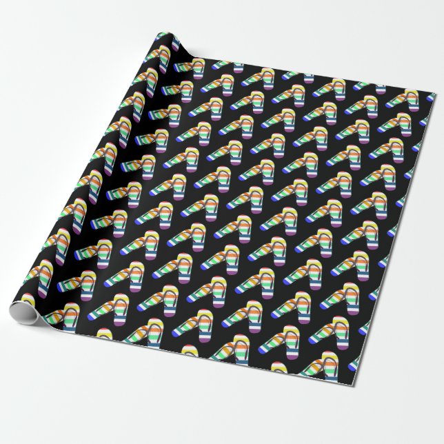Papel De Regalo diseño de flip-flops de arco iris (Desenrollado)