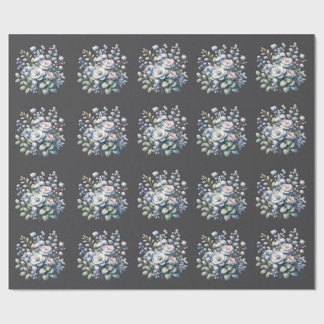 Papel De Regalo Diseño de flores personalizado (Superficie plana)