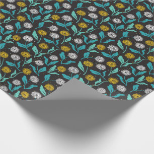 Papel De Regalo Diseño de flores y hojas de Dandelion