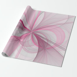 Papel De Regalo Diseño de fractal gris rosa claro abstracto modern