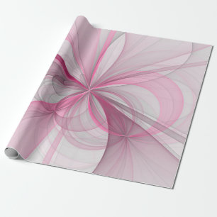 Papel De Regalo Diseño de fractal gris rosa claro abstracto modern
