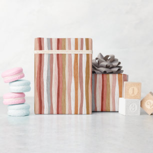 Papel De Regalo Diseño de franja vertical neutral cálido sin costu