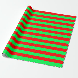 Papel De Regalo Diseño de franjas rojas y verdes